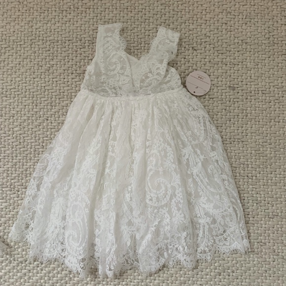 Lace White Dress by Nicolette's Couture - Picture 2 of 3